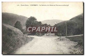 Old Postcard Haute Alsace Goldbach Calvary and Route Hartmannswillerkopf