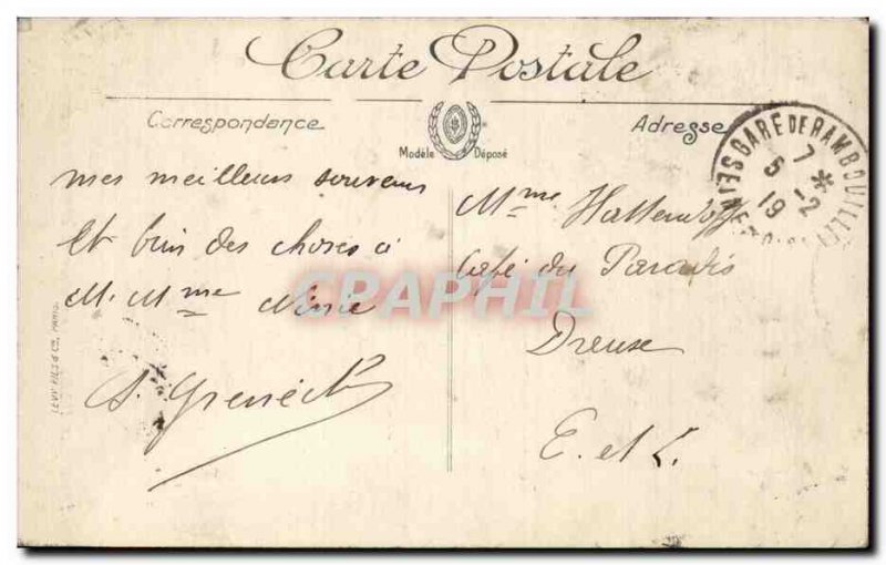 Old Postcard Rambouillet The castle for the & # 39ile rocks