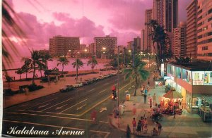United States Kalakaua Avenue sunset Honolulu Hawaii