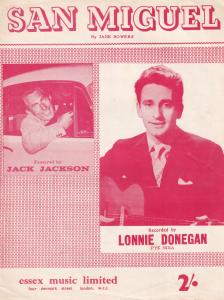 San Miguel Lonnie Donegan 1950s 2x Sheet Music s