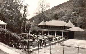 Vintage Postcard Real Photo Luncheon Casino Lawn Homestead Hotel Hot Springs VA