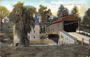 Reading Pennsylvania~Covered Bridge @ Berkley~Stone Building~c1910 Postcard