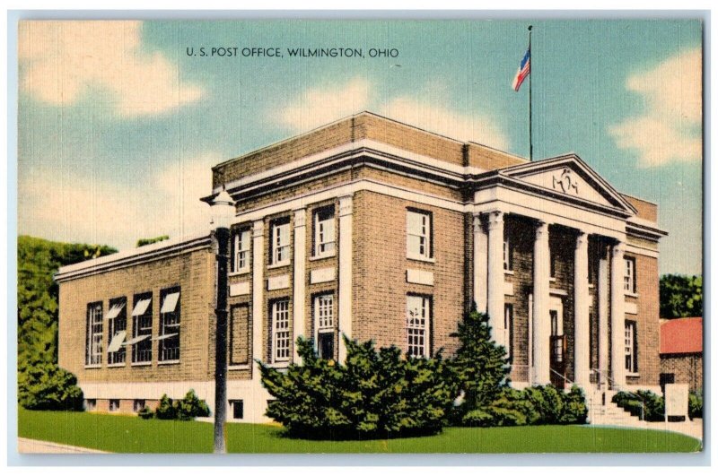 Wilmington Ohio Postcard United States Post Office Building Exterior View c1940