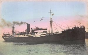 Glan Stuart Cargo Steam Ship Tinted Real Photo RPPC Postcard