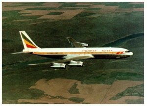 Ethiopian B 707 Airplane Postcard 