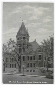 Court House Marysville Kansas 1950s postcard