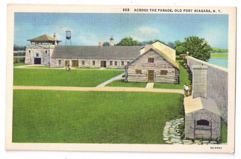 Old Fort Niagara Across the Parade NY Postcard