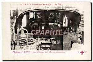 Postcard Old Train Locomotive Machine 230 994 interior view of the mechanic &...