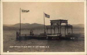 Lake George New York NY Camp Iroquois at Glen Eyrie Real Photo Postcard