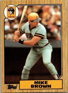 1987 Topps Baseball Card Mike Brown Pittsburgh Pirates sk3448