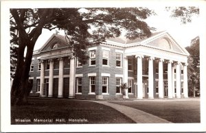 RPPC Mission Memorial Hall, Honolulu HI Vintage Postcard W58