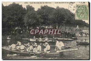 Old Postcard The Banks of the Marne has jousting lance