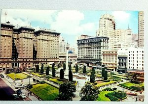 Vintage Postcard Union Square San Francisco CA Admiral George Dewey Monument