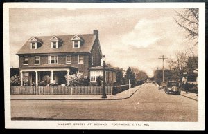 Vintage Postcard 1907-1915 Market Street at Second, Pocomoke City, Maryland