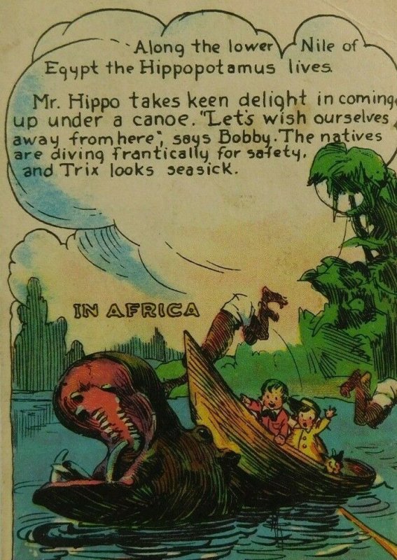 Nile River Hippopotamus Dotty Bob Trix Cards Bread Vintage Victorian Trade Card