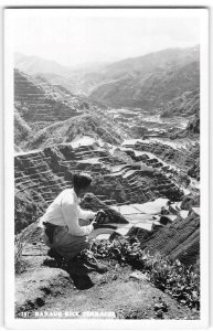 RPPC BANAUE RICE TERRACES Philippines Photographer Sangley Point 1950s Postcard