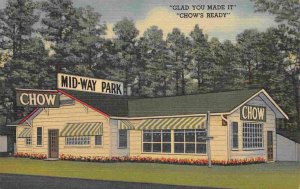 Mid-Way Park Chow Restaurant Highway 71 Boles Arkansas linen postcard