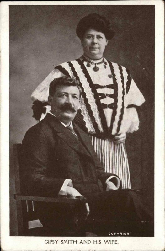 Rodney Gypsy Gipsy Smith & His Wife c1910 Private Postcard