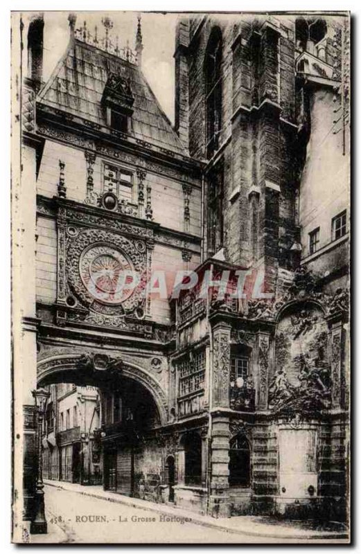 Old Postcard Rouen Cave Clock