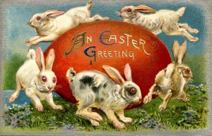 Greeting - Easter. (bunnies, Winsch) 