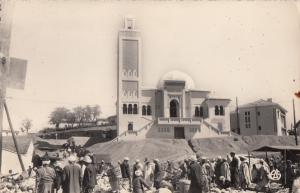 ALGER BOUIRA LA MOSQUEE MOSQUE PHOTO REAL POSTCARD NATIVES MARCKET