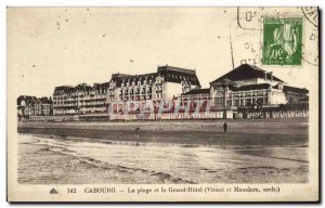 Old Postcard Cabourg The Beach and the grand hotel