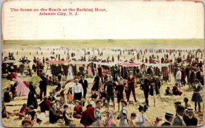 New Jersey Atlantic City Scene On The Beach At Bathing Hour 1910