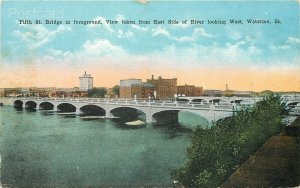 IA, Waterloo, Iowa, Fifth Street Bridge, River, Town View, Lot of 3