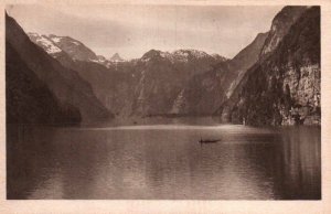 VINTAGE POSTCARD LAKE KONIGSEE THURINGIA GERMANY c. 1920 WHITE BORDER