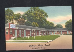 FITZGERALD GEORGIA UPTOWN MOTOR COURT MOTEL VINTAGE LINEN ADVERTISING POSTCARD