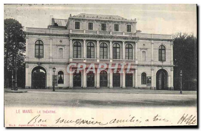 Old Postcard The Theater Le Mans