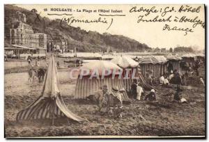 Old Postcard Houlgate The Beach and the Children & # 39hotel lmbert ane Mule