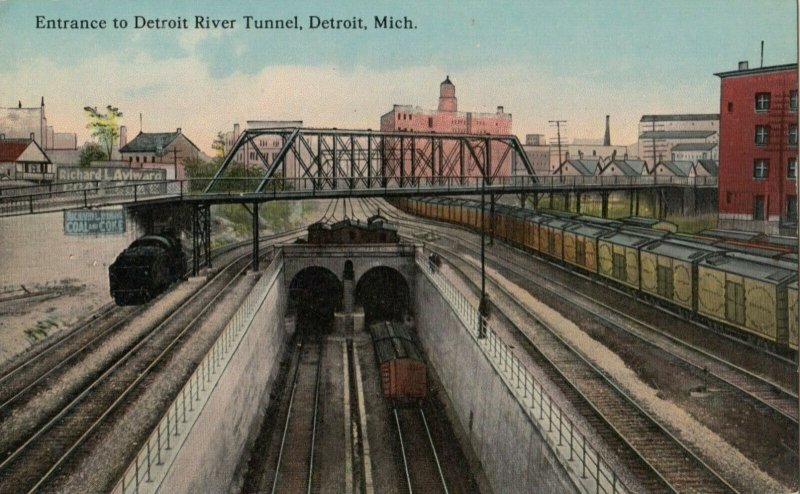 DETROIT, Michigan, 1900-1910's; Detroit River Railroad Tunnel