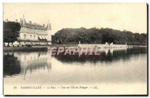 Old Postcard Rambouillet The Park View On I & # 39ile From Backyard