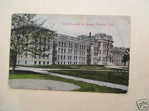 1913 State Hospital for the Insane Lincoln Nebraska NE Po...