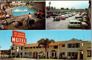 LONG BEACH CALIFORNIA COLONIA MOTEL MULTI VIEW VINTAGE POSTCARD VIEW JA19