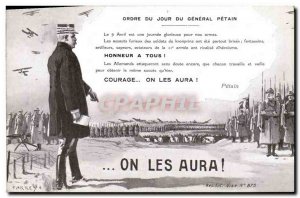 Postcard Old Army Agenda of the General Petain We'll get them!