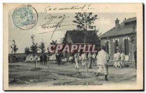 Old Postcard Militaria Camp of Sissonne Walk