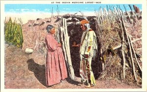 At The Indian Medicine Lodge Vintage Postcard Standard View Card