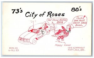 73's City Of Roses 88's Postcard Black Beauty Car Pappy Goose Ham Radio Vintage