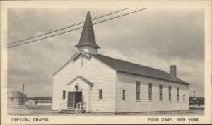 Pine Camp NY c1940s WWII Era Postcard CHAPEL