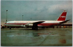 Airplane TWA - Trans World Airlines, Inc. Boeing 707-331C Aircraft Postcard