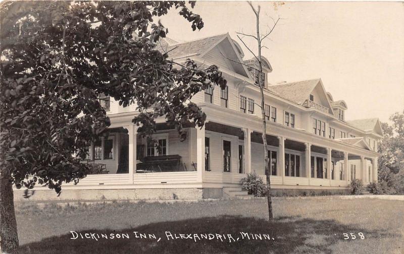 D95/ Alexandria Minnesota Mn Real Photo RPPC Postcard 1922 Dickinson Inn