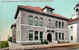 Vtg Olympia Washington WA Thurston County Court House City Hall 1910s Postcard