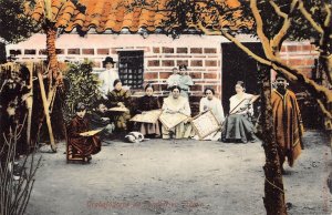 Paraguay 1903 women working lace makers vintage postcard