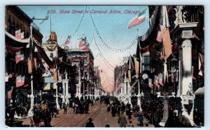 CHICAGO, Illinois Il ~ Carnival Attire STATE STREET Scene 1910s Postcard