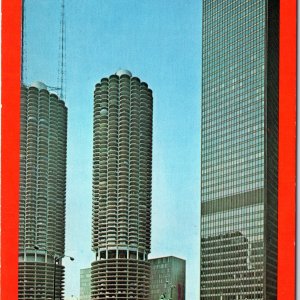 c1970s Chicago, IL Downtown Marina City IBM Building Apartment Skyscraper 4x6 M9