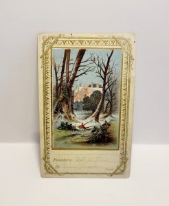 Antique Victorian 1870s Thank You Card Teacher Personalized 5.5 x 3.5 