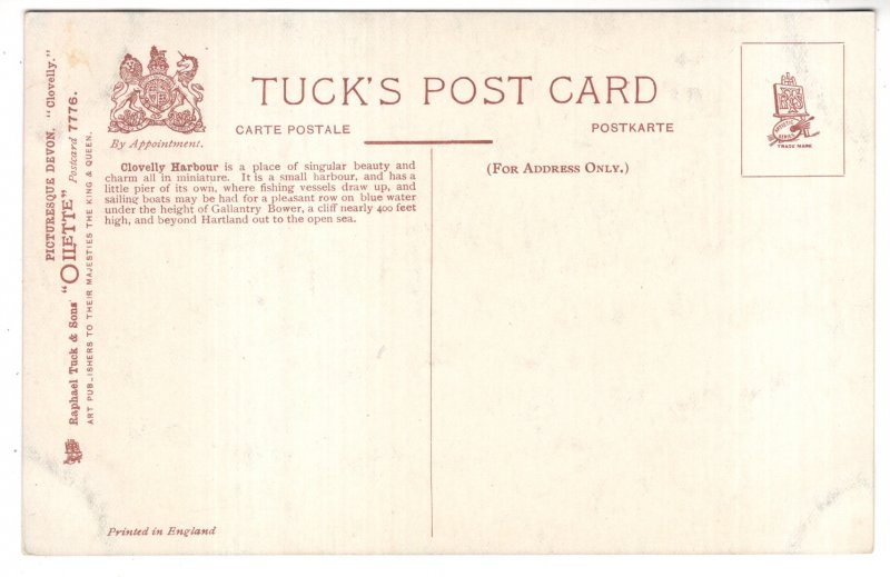 Clovelly Harbour, Tuck Devon Series, England