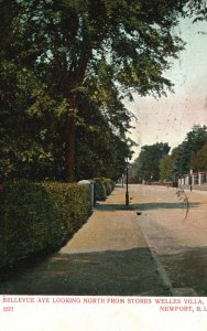 Vintage Postcard 1907 Bellevue Ave Looking North Storrs Welles Villa Newport RI